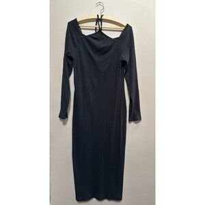 pleated denim maxi dress gap GAP PLEATED WAIST MAXI DRESS - Denim dress - medium wash/blue